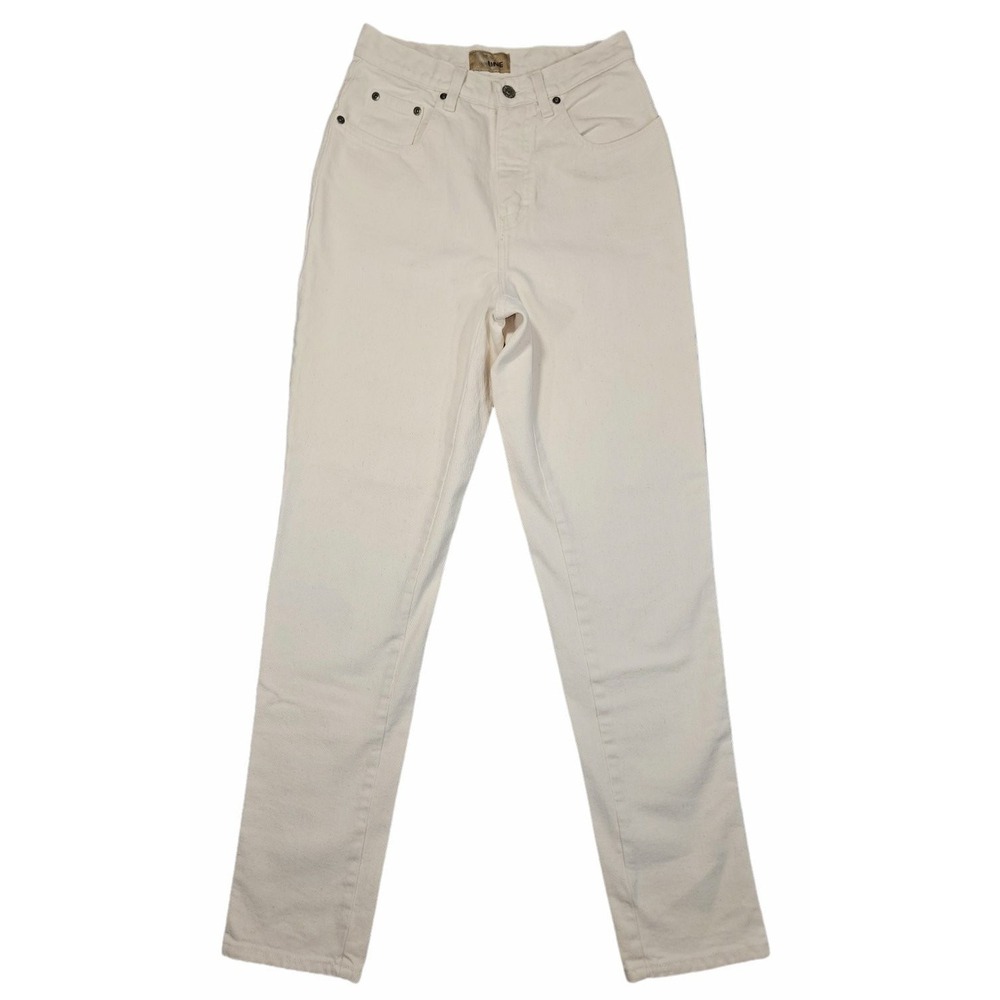 Vintage NY Line Jeans Womens Size 8 White High Waisted Straight Leg Denim